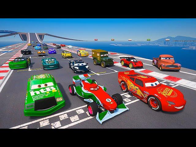 Race Crazy Track McQueen & Friends Chick Hicks Francesco Bernoulli Sarge Smokey Police Cars