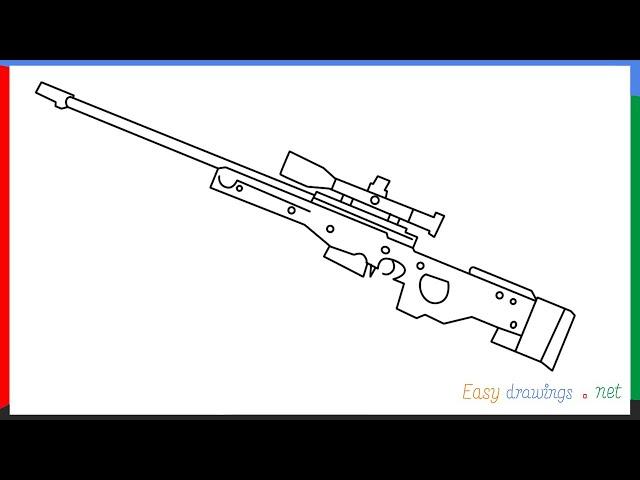 How to draw AWM step by step for beginners