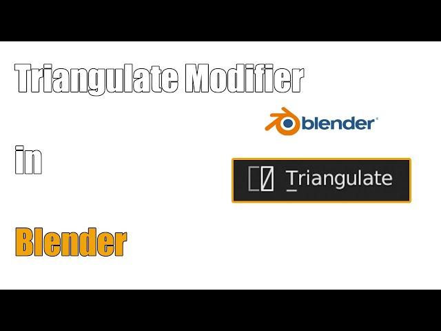 Triangulate Modifier in Blender - 59#