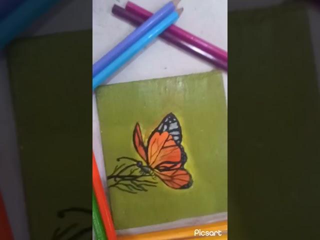how to draw butterfly  with acrylic colour on wood||by naitik||#trending #viral#transformation