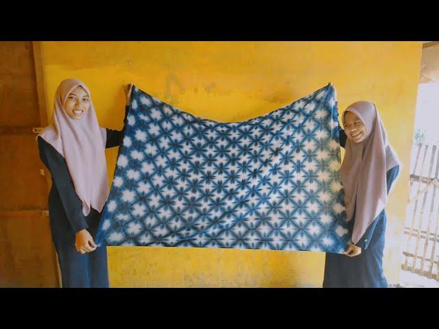 Cara Membuat Batik Jumputan || Motif Shibori itajime segitiga sama sisi || PGSD 5A-Unhasy