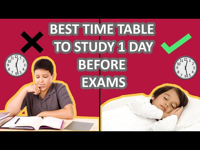 Best Study Timetable For Toppers FOR ONE DAY BEFORE EXAMS | #Studyhacks #ABetterlife