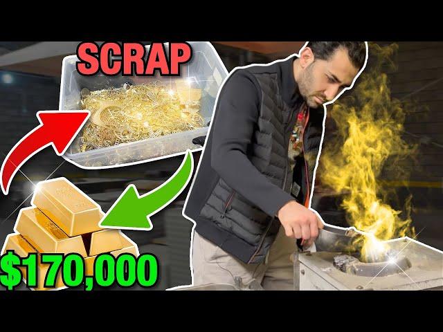 MELTING $170,00 WORTH OF SCRAP INTO A GOLD BAR!!!