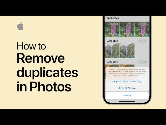 How to remove duplicates in Photos on iPhone | Apple Support