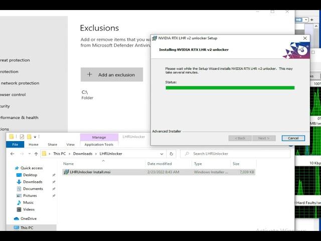 Nvidia RTX LHR v2 unlocker disables windows defender