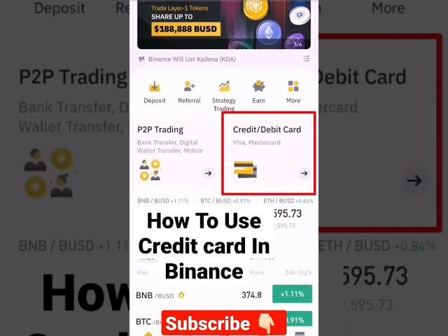 How To Use Credit card In Binance How to Buy USDT With Credit Card #binance  #binancecreditcard