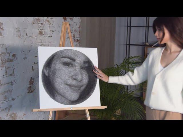 RingString string art that you will assemble with your own hands based on any of your photos.
