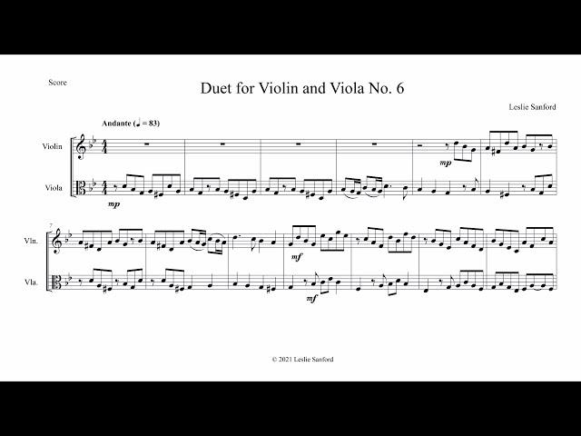 Violin/Viola Duet No. 6