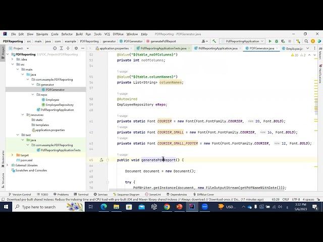 Lec28:How To Generate Dynamic PDF Report Using Spring Boot