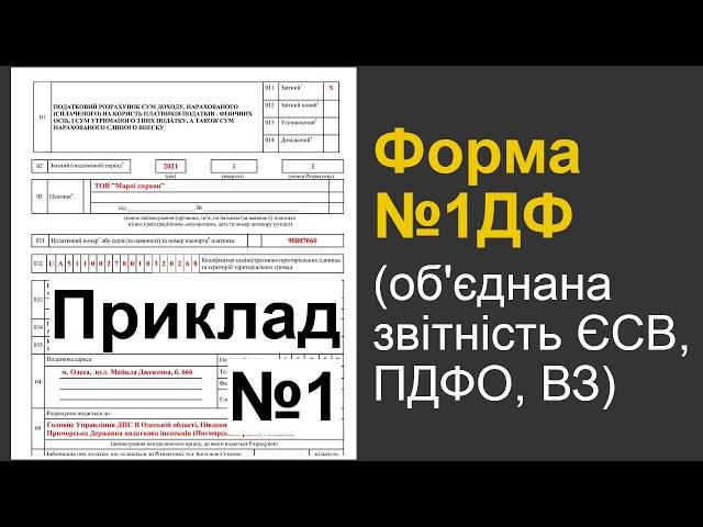 Об'єднана звітність: Приклад №1 заповнення форми №1ДФ