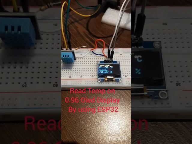 1 min to read Temp n Humidity by DHT11 on Oled Display using ESP32 #diy #arduino #oleddisplay