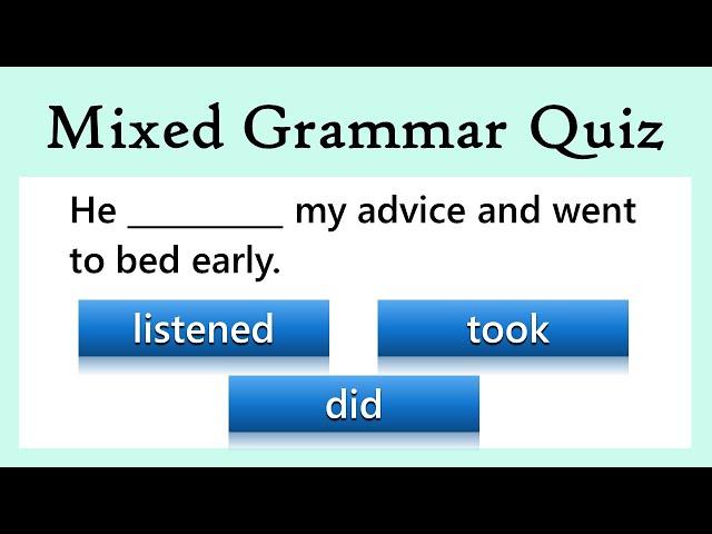 Mixed English Grammar Test | Can You Pass?