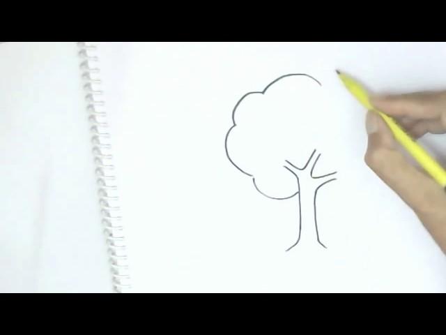 How to draw a Tree easy steps, step by step for , beginners