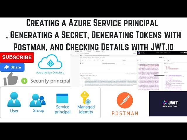 Creating a Azure Service principal , Secret, Generating Tokens with Postman, and Details with JWT.io