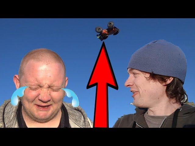 8s Steve Destroys ALL his RC Cars at SKATE PARK !!