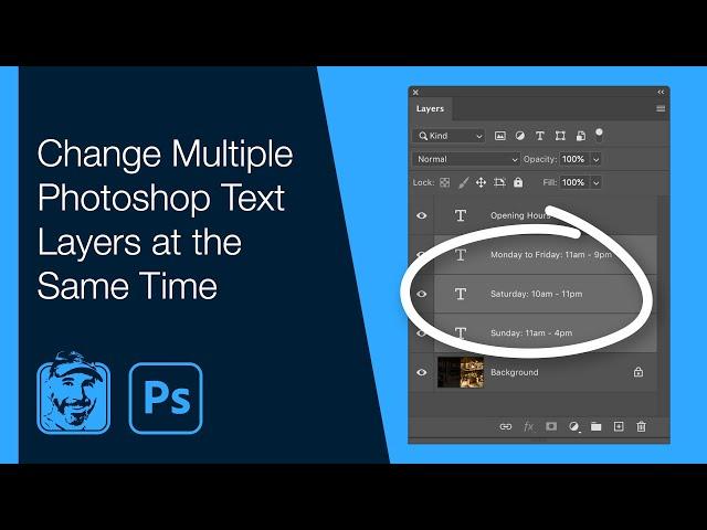 Change Multiple Photoshop Text Layers at Same Time