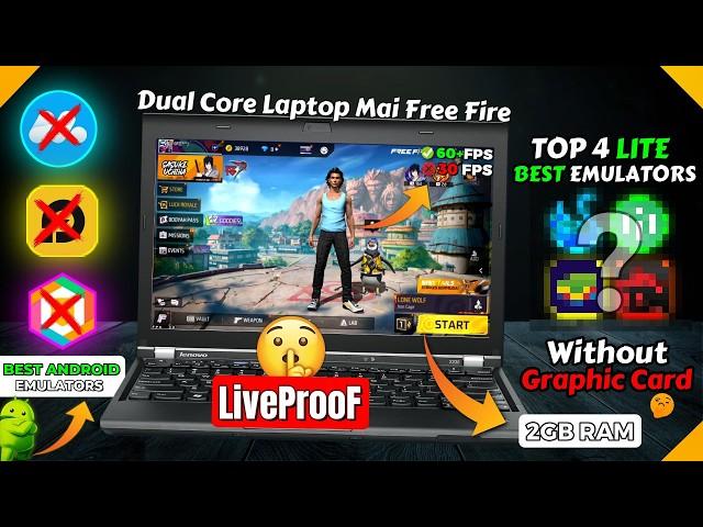 Top 4 Lite Emulators Best for Free Fire on Low-End PC | Laptop Par Free Fire 60 Fps Mai Live ProoF