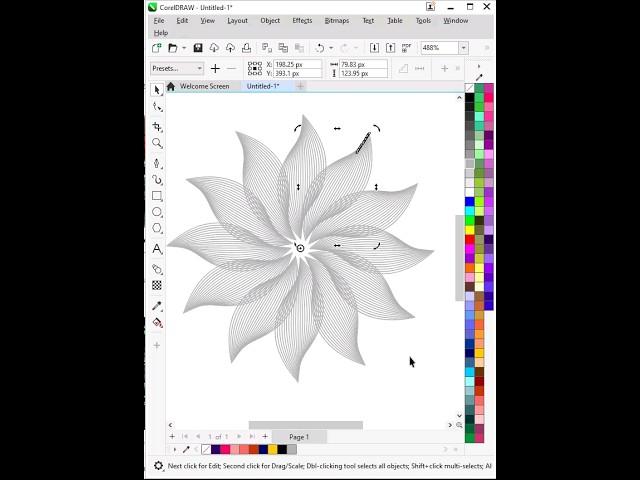 Flower Shape Design | Blend Tool #coreldraw