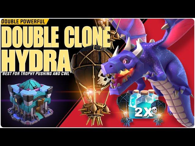 TH13 "Double Clone Hydra" Attack Strategy | Best Attack Strategy Th13 | Th13 Double Clone Dragons