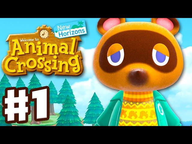 Animal Crossing: New Horizons - Gameplay Walkthrough Part 1 - First Day on a New Island!