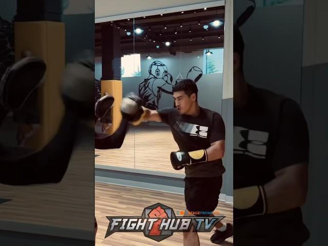 Dmitry Bivol fires SNAPPING combos on pads; shows SLICK feet & POWER!