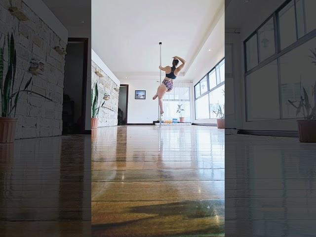 Spin Pole Low Flow Improv to 'TV' Billie Eilish #30dayimprovchallenge #shorts #dancer #craft #pdflow