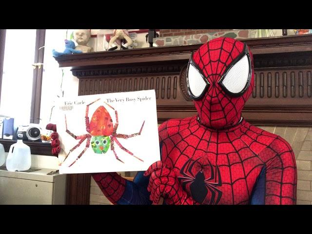 Fall River public library story time with Spider-Man.