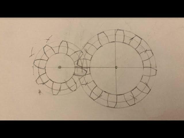 Drawing Gears with a Compass (simplified method)