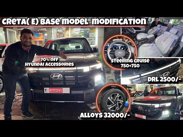 CRETA base model MODIFICATION || BASE TO TOP|| 70%off on hyundai genuine accessories || creta 2024