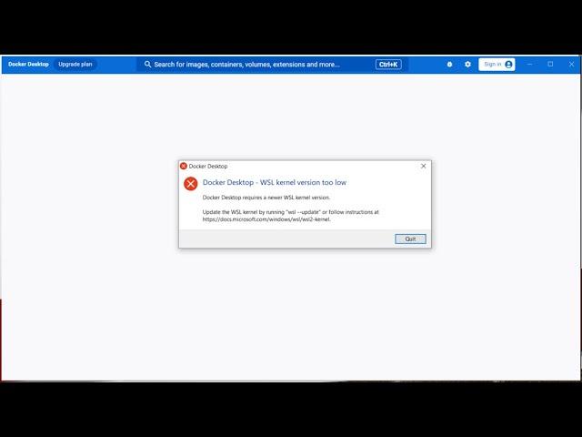 Docker desktop - wsl kernel version too low || Docker download And Installation