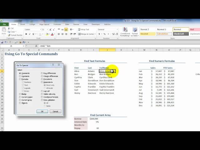 How to Take Advantage of the Go To Special Dialog Box in Excel