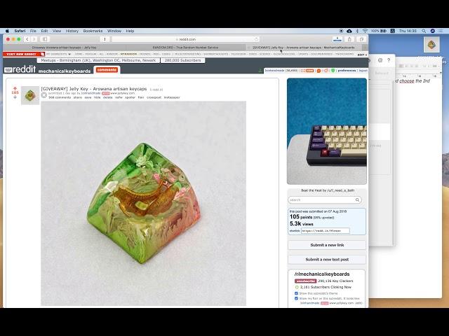 Giveaway Jelly Key Arowana artisan keycaps on Reddit, Discord & our website