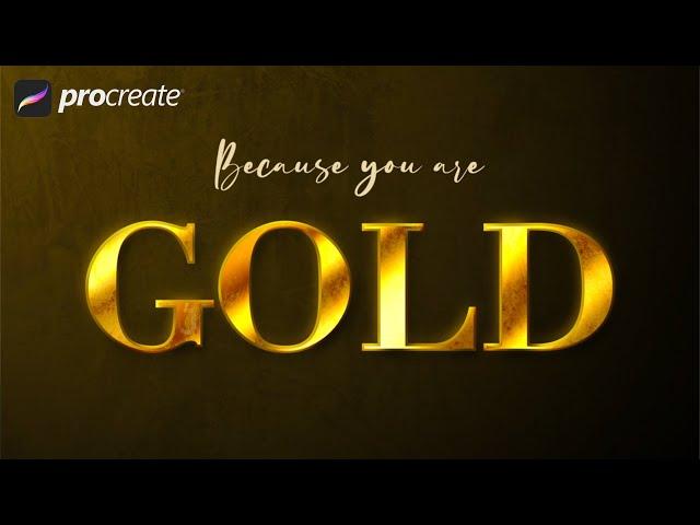 #67 GOLD TEXT - Procreate tutorial