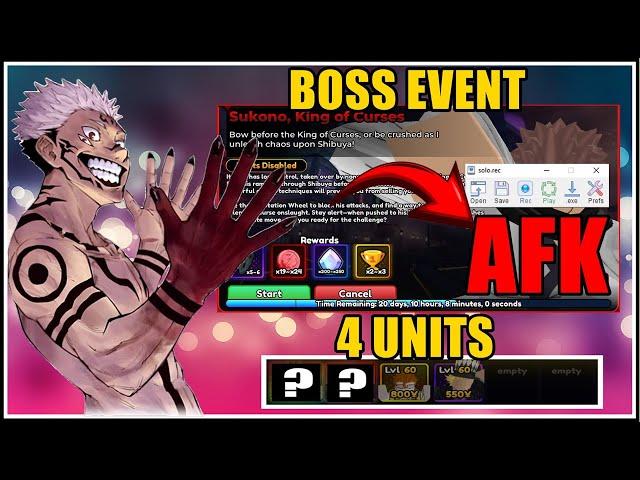 HOW TO AFK FARM CURSE TOKENS 4 UNITS IN SUKUNA BOSS EVENT UPDATE 1.1  Anime Vanguards