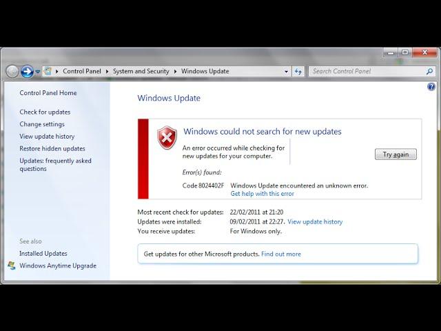 Fix all Windows update error on windows 10,8.1,8 and 7