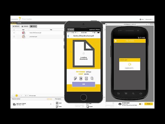 Pharos MobilePrint Overview: Pharos Print Center(web), Android and iOS app