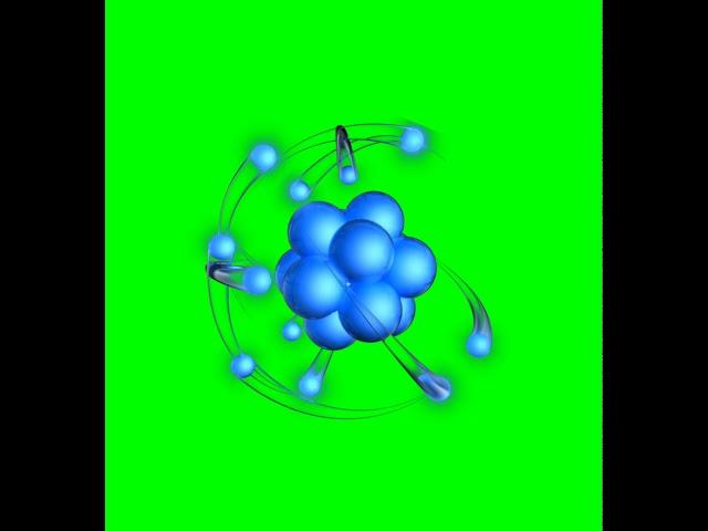 Atoms on green screen