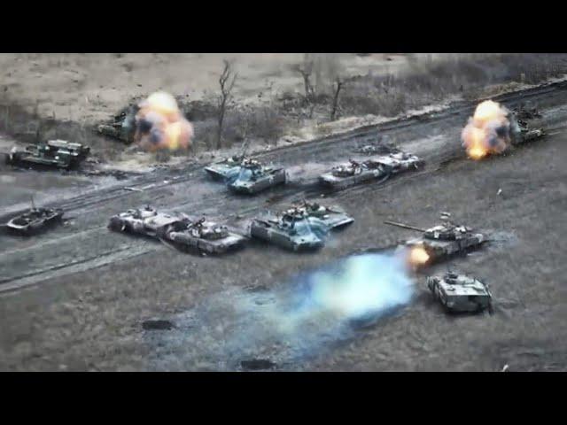 Brutal attack Ukrainian javelin missiles destroy dozens Russian tanks in Bakhmut