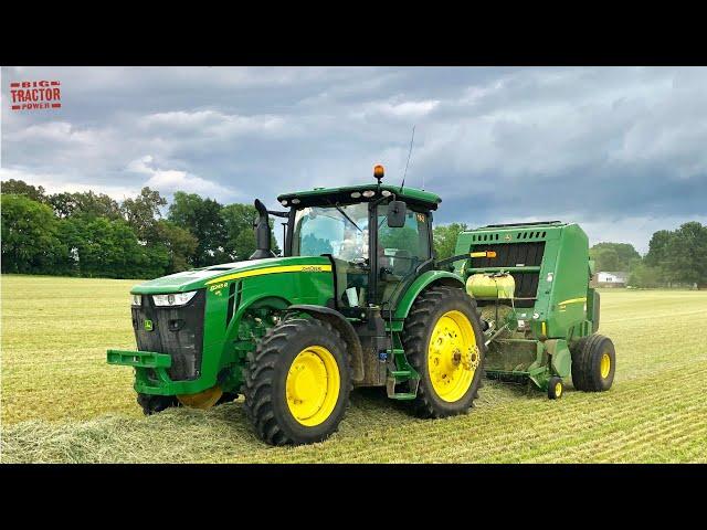 JOHN DEERE Tractors Mowing, Raking, Baling Hay