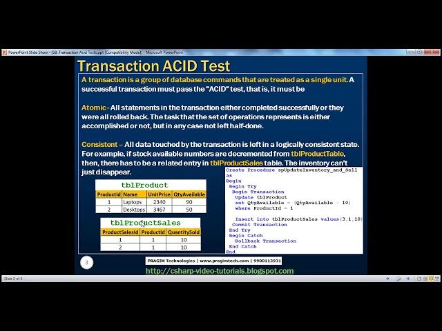 Transactions in sql server and ACID Tests   Part 58