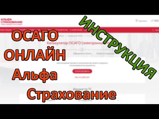 АльфаСтрахование ОСАГО онлайн: Инструкция