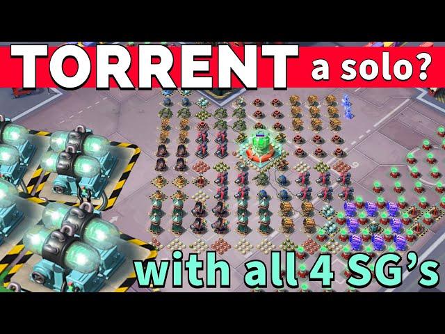 TORRENT with 4 shield generators a SOLO? Watch this!! BOOM BEACH gameplay/operation attack strategy