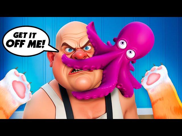 CAT and OCTOPUS Battle the BUTCHER! - I Am Cat VR