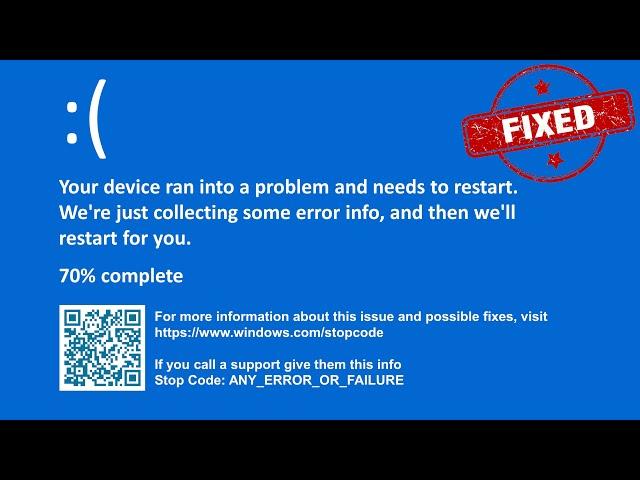 Your device ran into a problem and needs to restart - Windows 10 Blue Screen Error- Fix