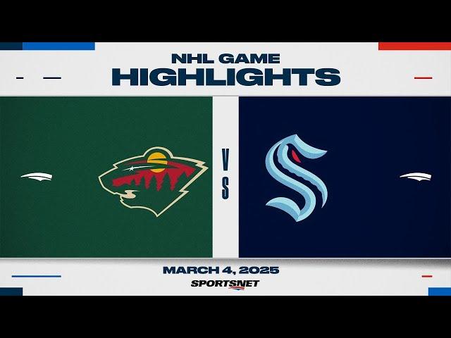 NHL Highlights | Wild vs. Kraken - March 4, 2025