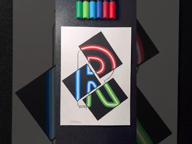 “R” with Neon Lights!  || What letter sould I do next?!  #artistomg #art #letters