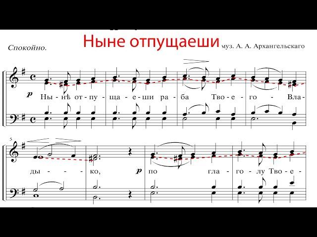 Ныне отпущаеши, муз. А. А. Архангельского - Альтовая партия