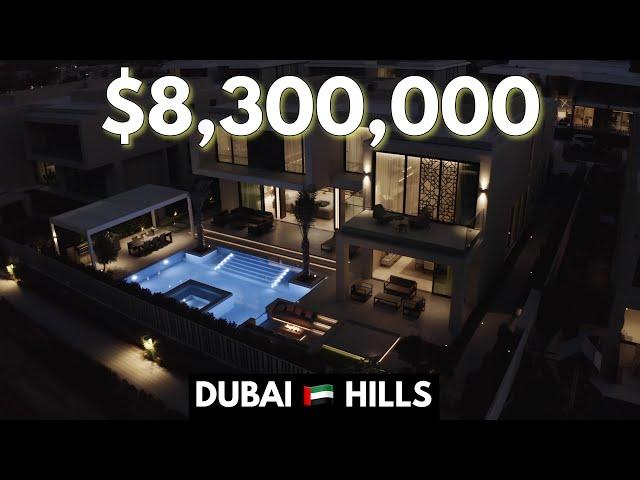 Touring a $8,300,000 SMART HOME in the DUBAI Hills - Night Tour