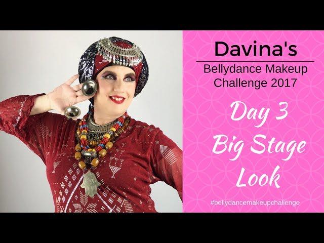 Davina's Belly Dance Makeup Challenge - Day 3 -Big Stage look - Turban Tying Demo