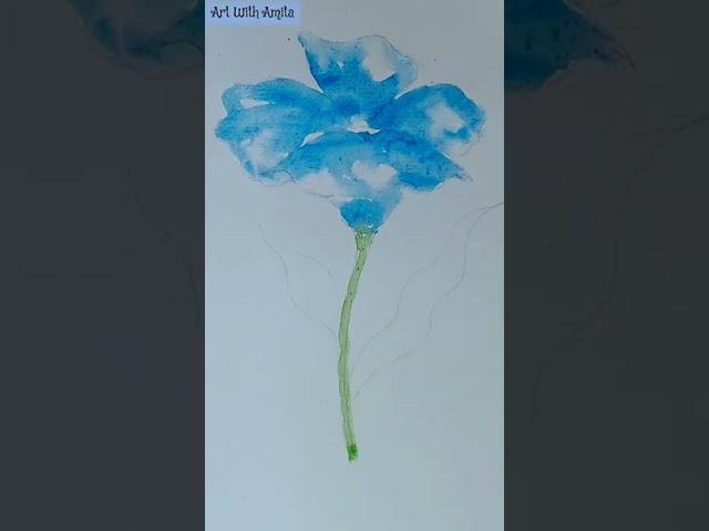 Easy Watercolor Painting Ideas for beginners || Flower painting #Shorts